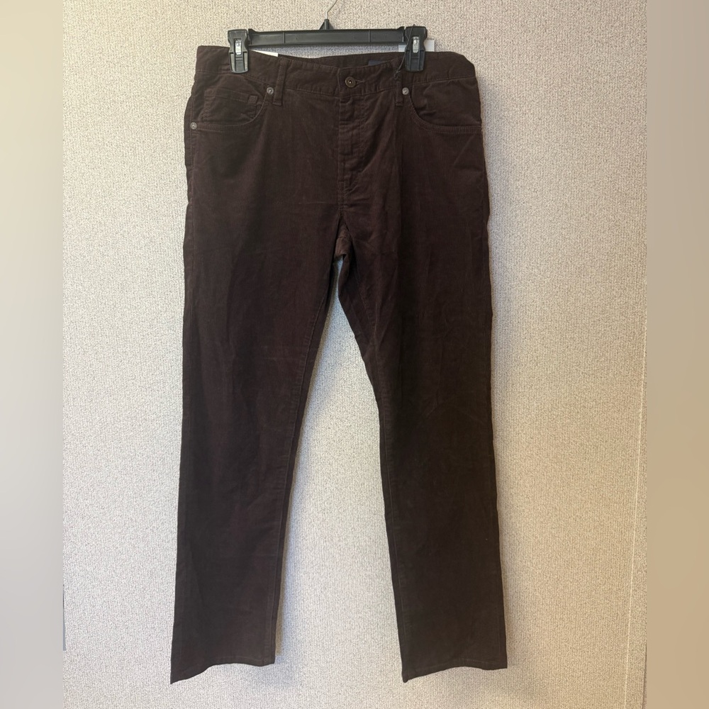 7 Diamonds Clifton Slim Straight Mens Size 32 New Brown Corduroy Pants‎